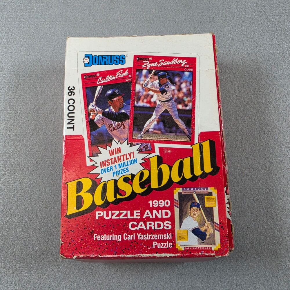 Donruss Baseball Puzzle & Cards 36 Total Packs in Box Featuring Carl Yastrzemski